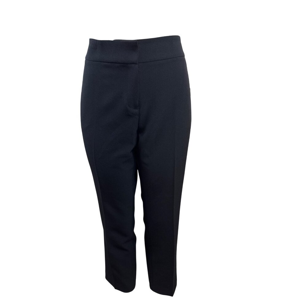 Kasper Womens Black Cropped Pants Side Zipper Closure Slim Fit Size 12P- New
